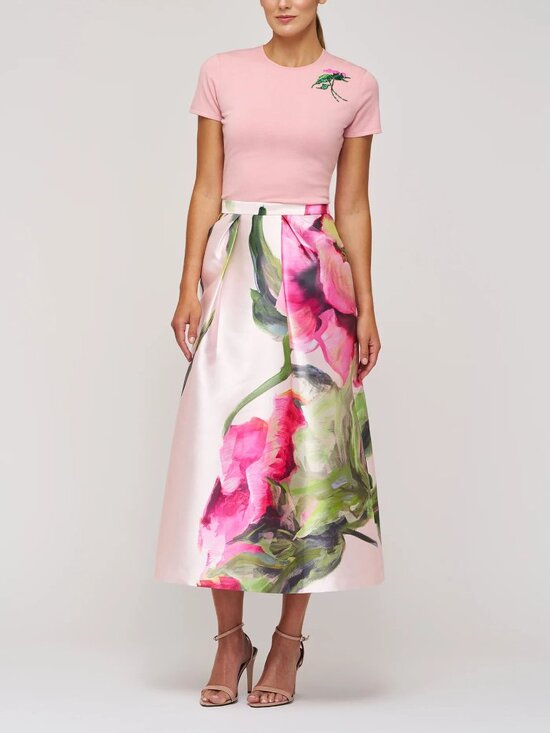 Kay Unger Dresses & Skirts - Kay Unger Elise Floral Tea Length Satin Skirt